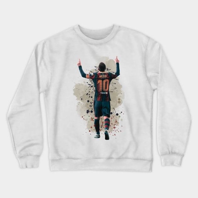 Leo Messi Barca Crewneck Sweatshirt by Lottz_Design 
